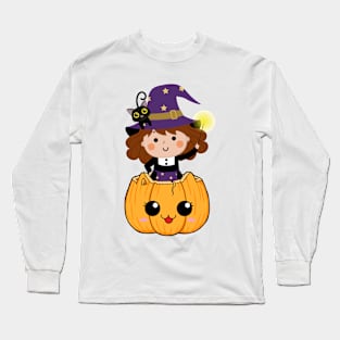 Cute halloween witch Long Sleeve T-Shirt